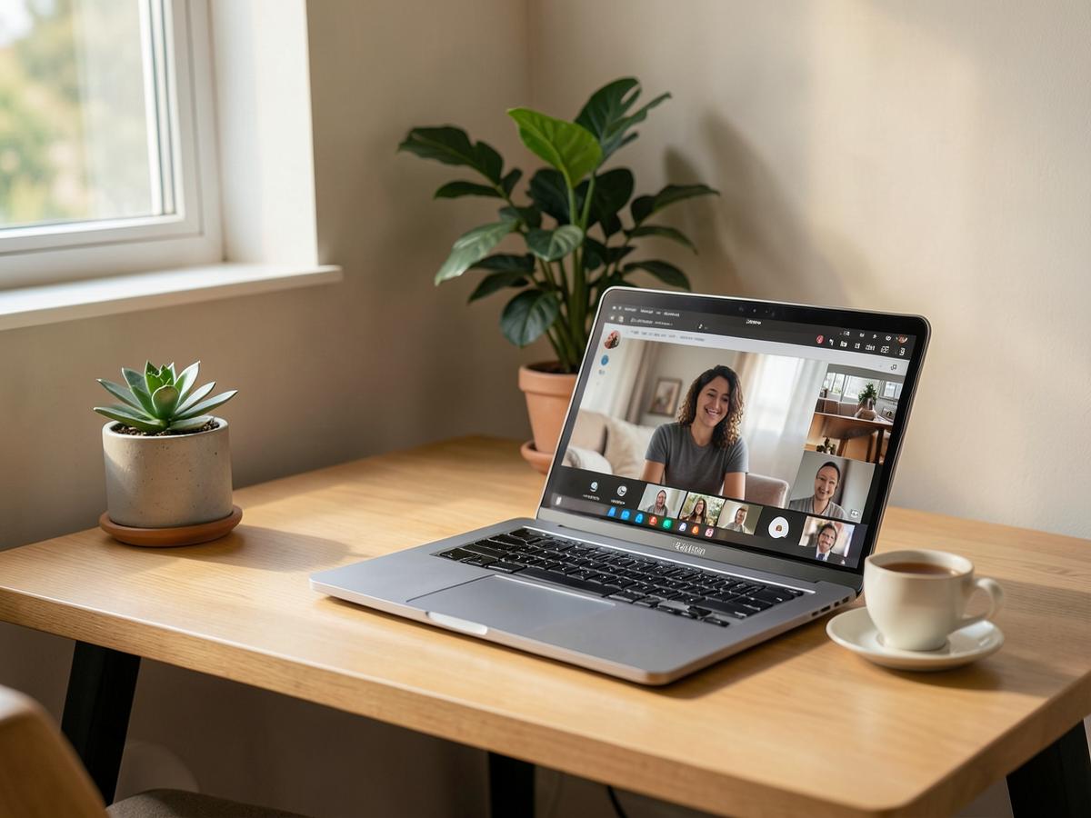 Ambiente reservado preparado para uma sessão de terapia online